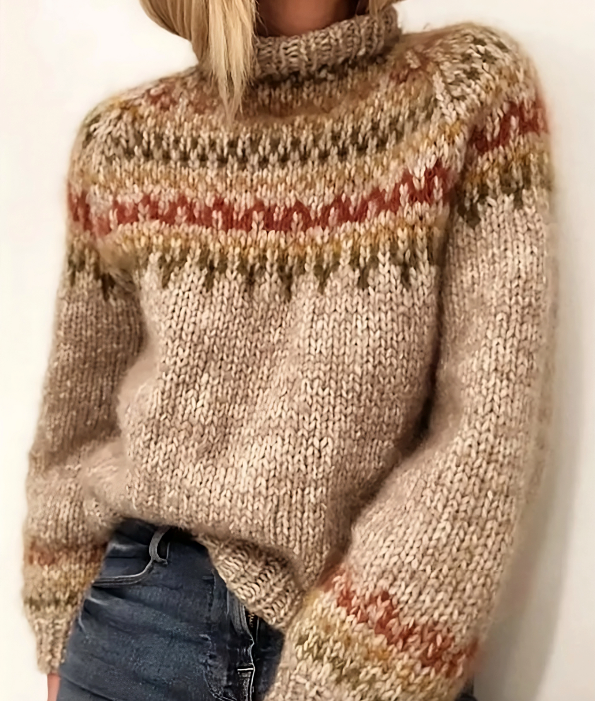 Weicher Damen Rollkragenpullover Isländische Wolle Kuschelig - BerlinGlamour