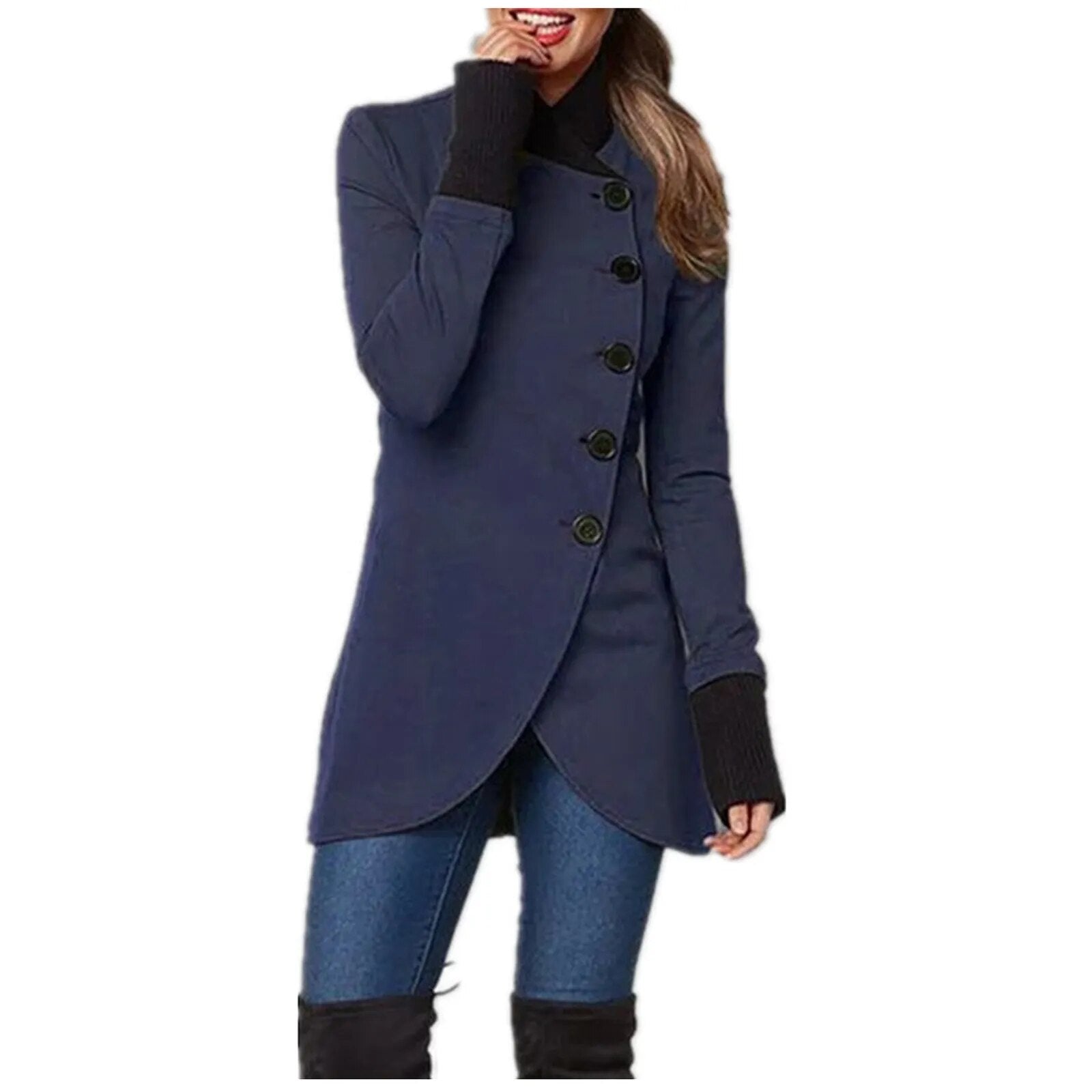 Stylische Knopfjacke Damen Winter - BerlinGlamour
