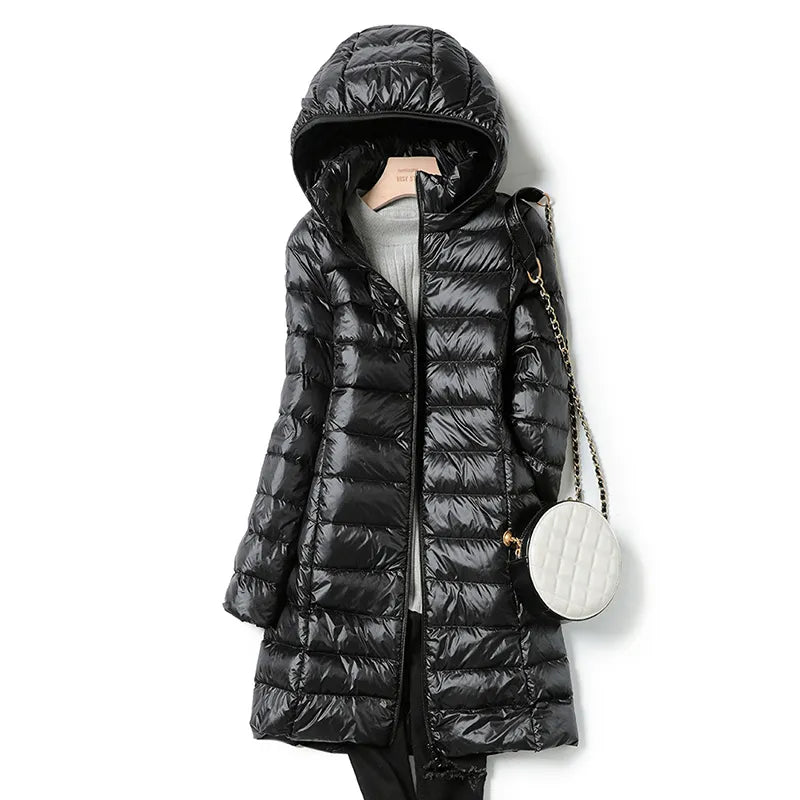 Lange Daunenjacke Damen Ultraleicht Warm