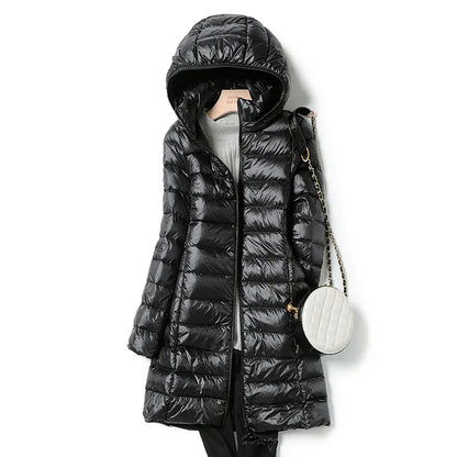Lange Daunenjacke Damen Ultraleicht Warm