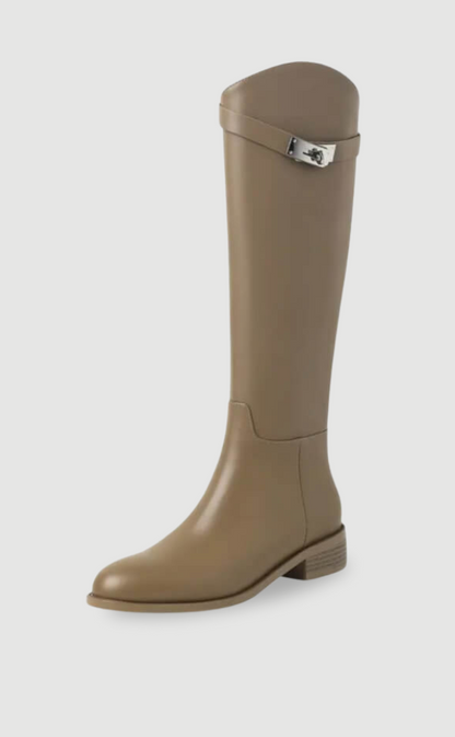Damenreitstiefel Leder Elegant Hochwertig Schwarz