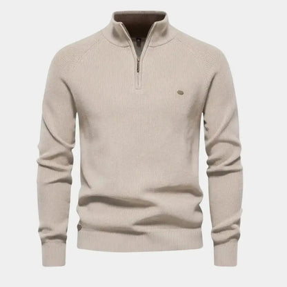 Halb-Reißverschluss-Pullover | Gestrickt | Reißverschluss am Hals | Polo-Pullover | Herren-Pullover mit Viertel-Reißverschluss-Chaps Herrenmode