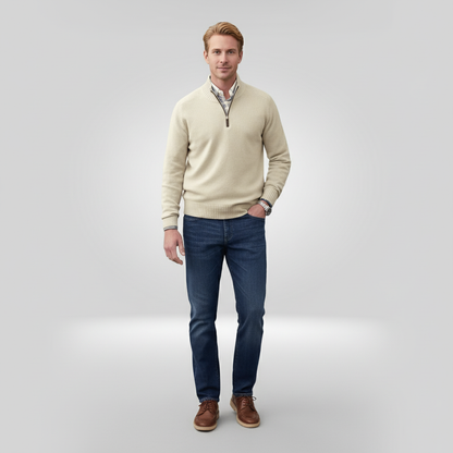 Herren Pullover Viertelreißverschluss Strick - BerlinGlamour