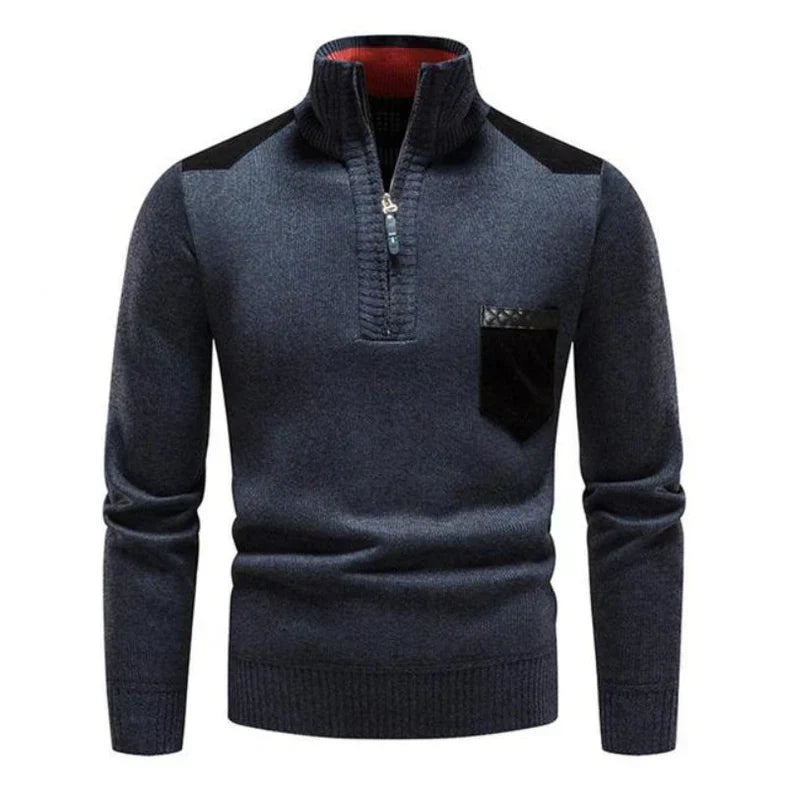 Herren Strickpullover Viertel-Reißverschluss - BerlinGlamour