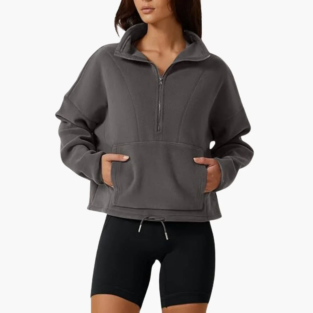 Halb-Zip Fleece-Sweatshirt für Damen 0