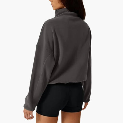 Halb-Zip Fleece-Sweatshirt für Damen 1