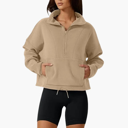 Halb-Zip Fleece-Sweatshirt für Damen 10