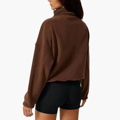 Halb-Zip Fleece-Sweatshirt für Damen 3