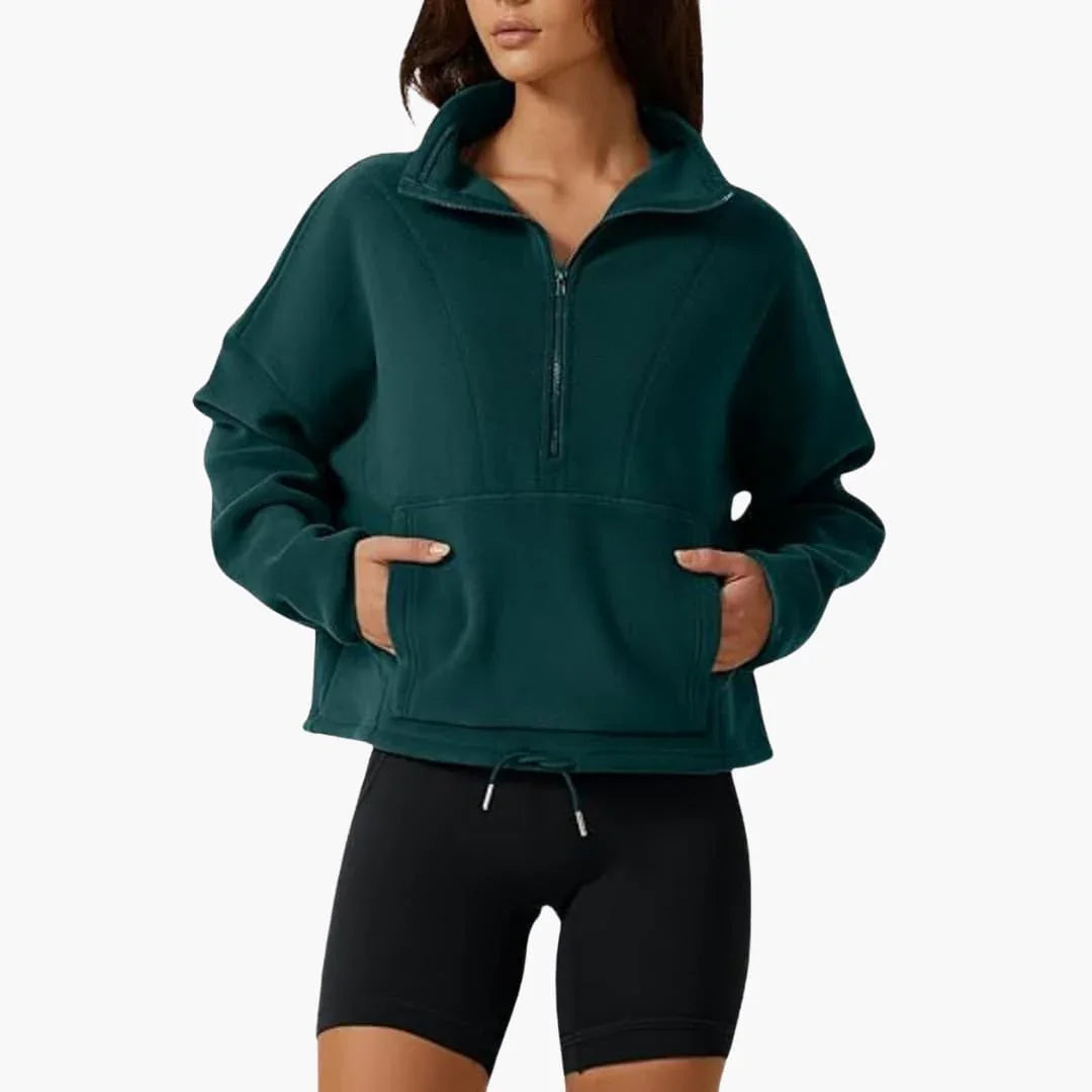 Halb-Zip Fleece-Sweatshirt für Damen 4