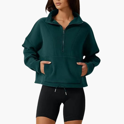 Halb-Zip Fleece-Sweatshirt für Damen 4
