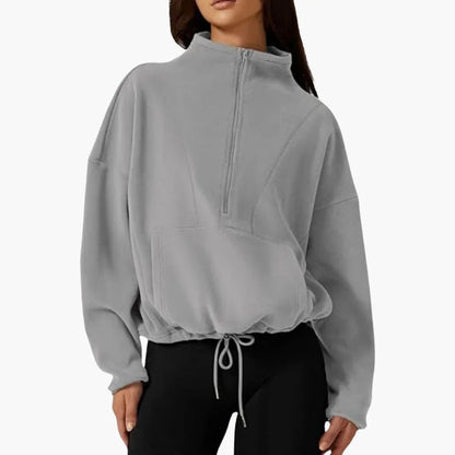 Halb-Zip Fleece-Sweatshirt für Damen 6