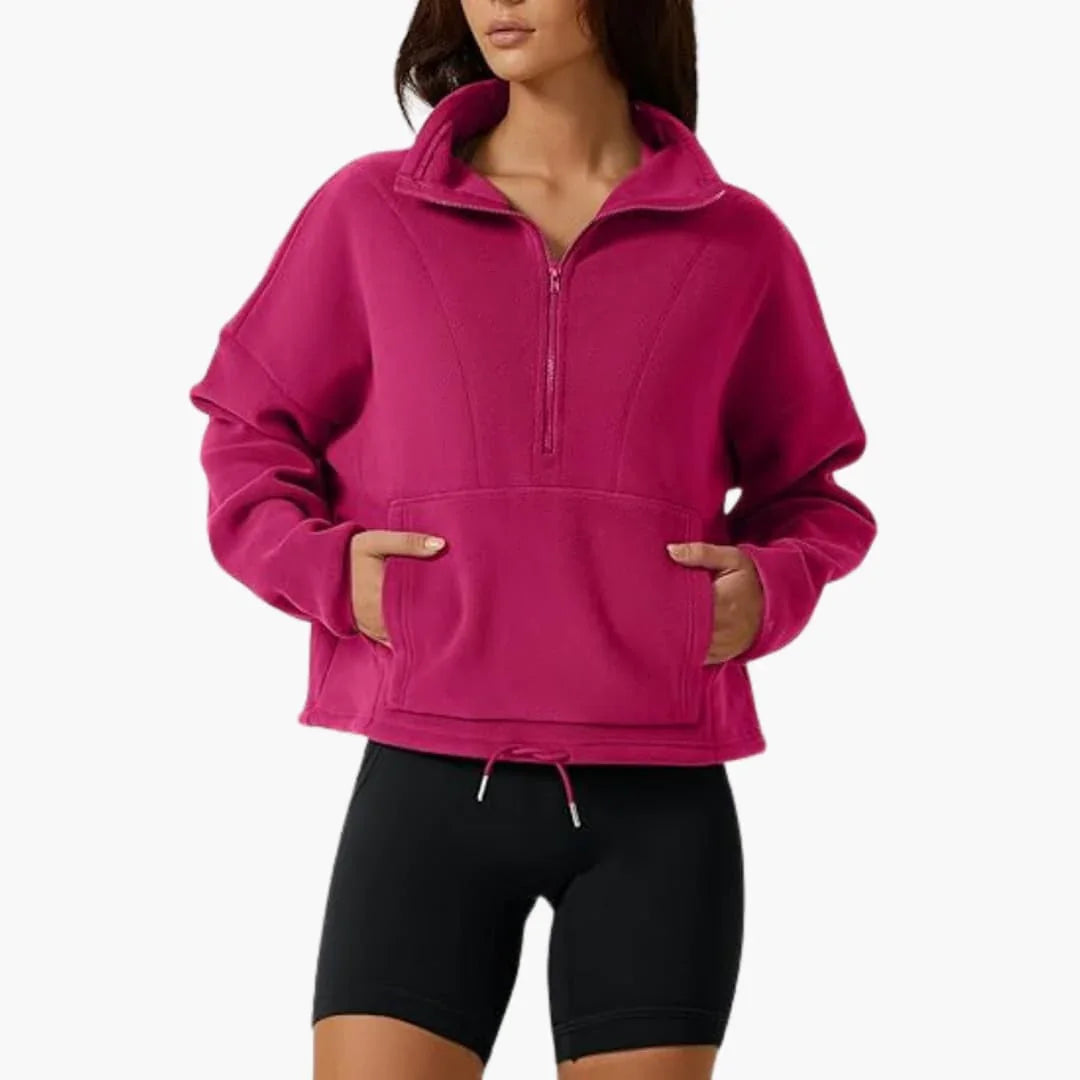 Halb-Zip Fleece-Sweatshirt für Damen 9