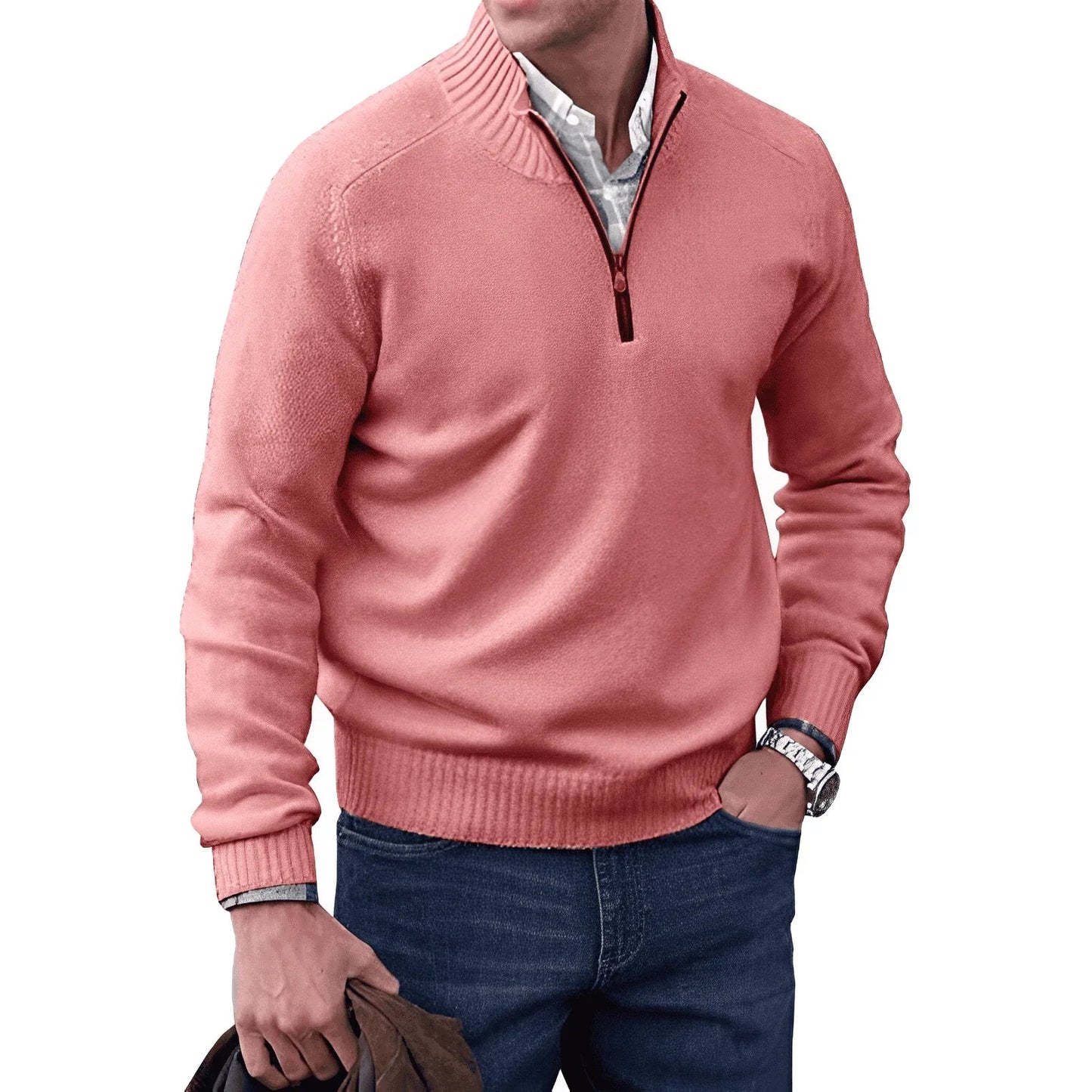 Halb-Zip Strickpullover für Herren 3