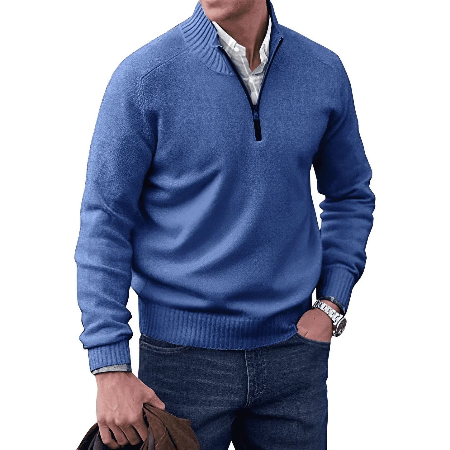 Halb-Zip Strickpullover für Herren 9