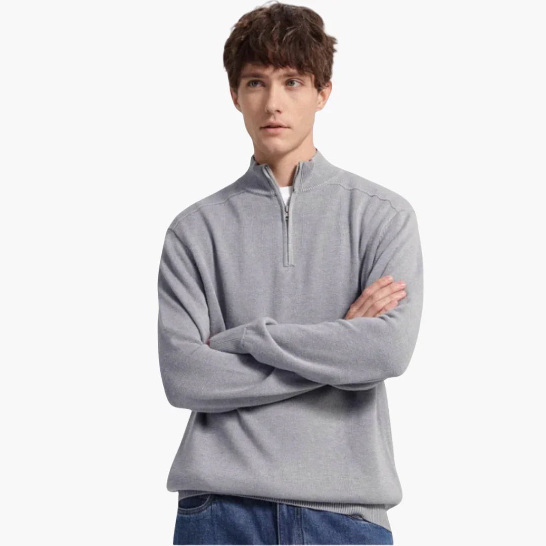 Halb Zip Strickpullover für Herren 1