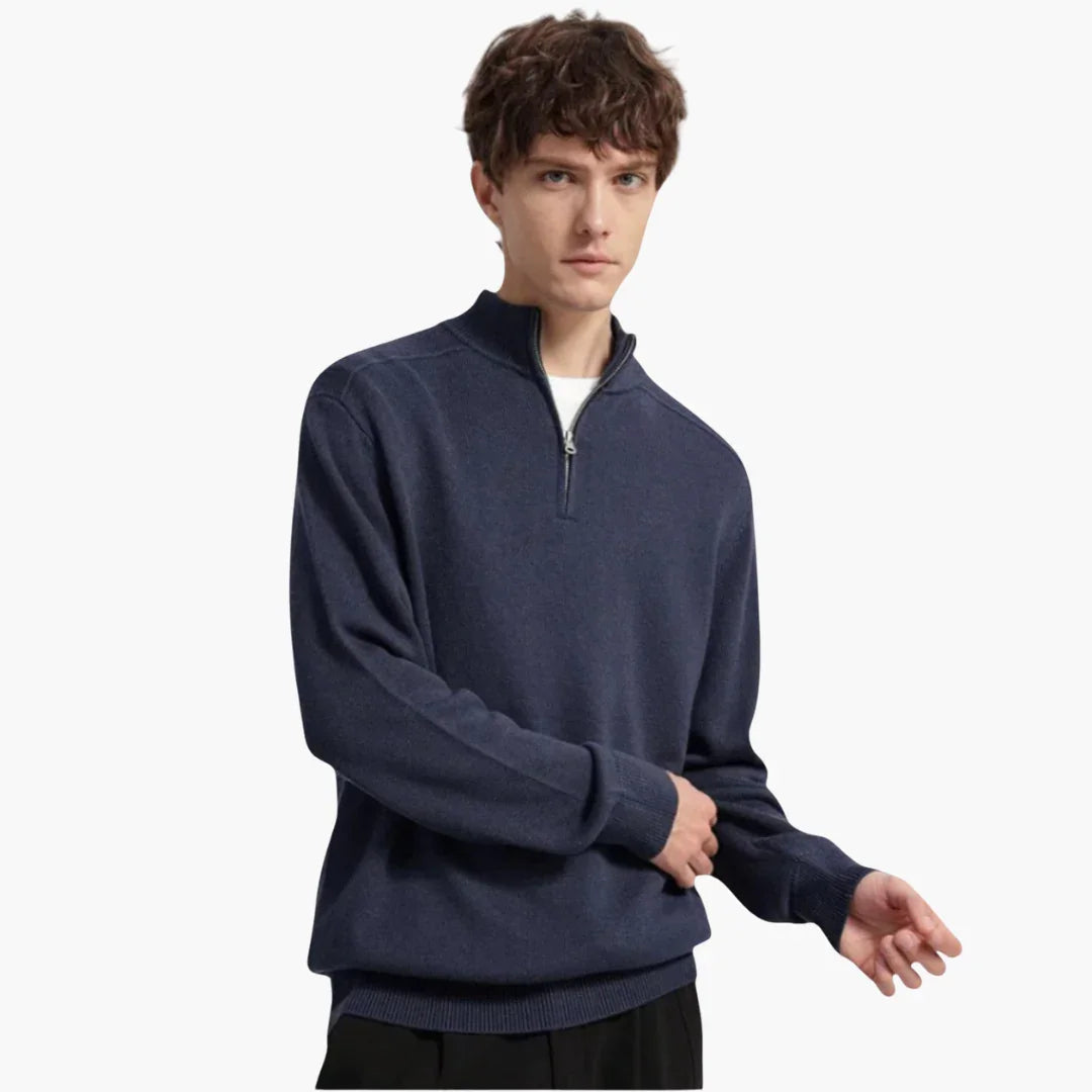 Halb Zip Strickpullover für Herren 7