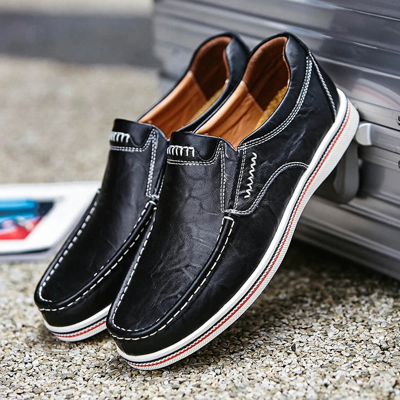 Ergonomische Leder Halbschuhe Herren Slip-On - BerlinGlamour