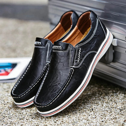 Ergonomische Leder Halbschuhe Herren Slip-On - BerlinGlamour