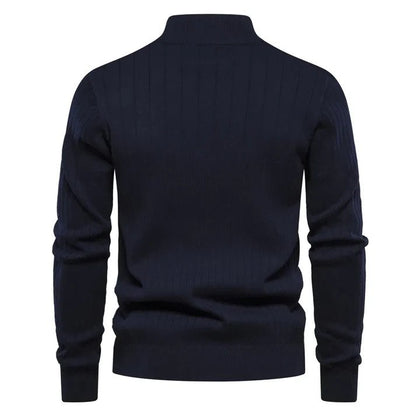 Half Zip Sweater - Langarm - Stehkragen - Strickpullover - Herren Pullover-Chaps Herrenmode