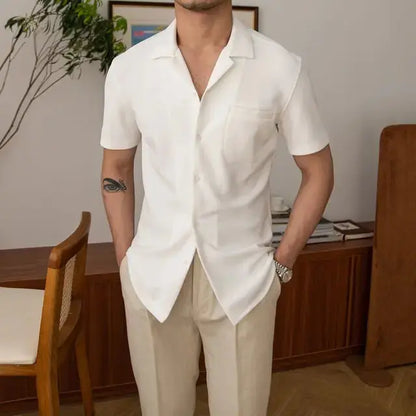 Herren Sommerhemd Kurzarm Relaxed Fit Leicht