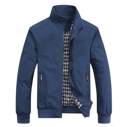 Harrington-Jacke | Mit Reißverschluss | Herbst | Windjacke | Herrenjacke-Blau-S-Chaps Herrenmode