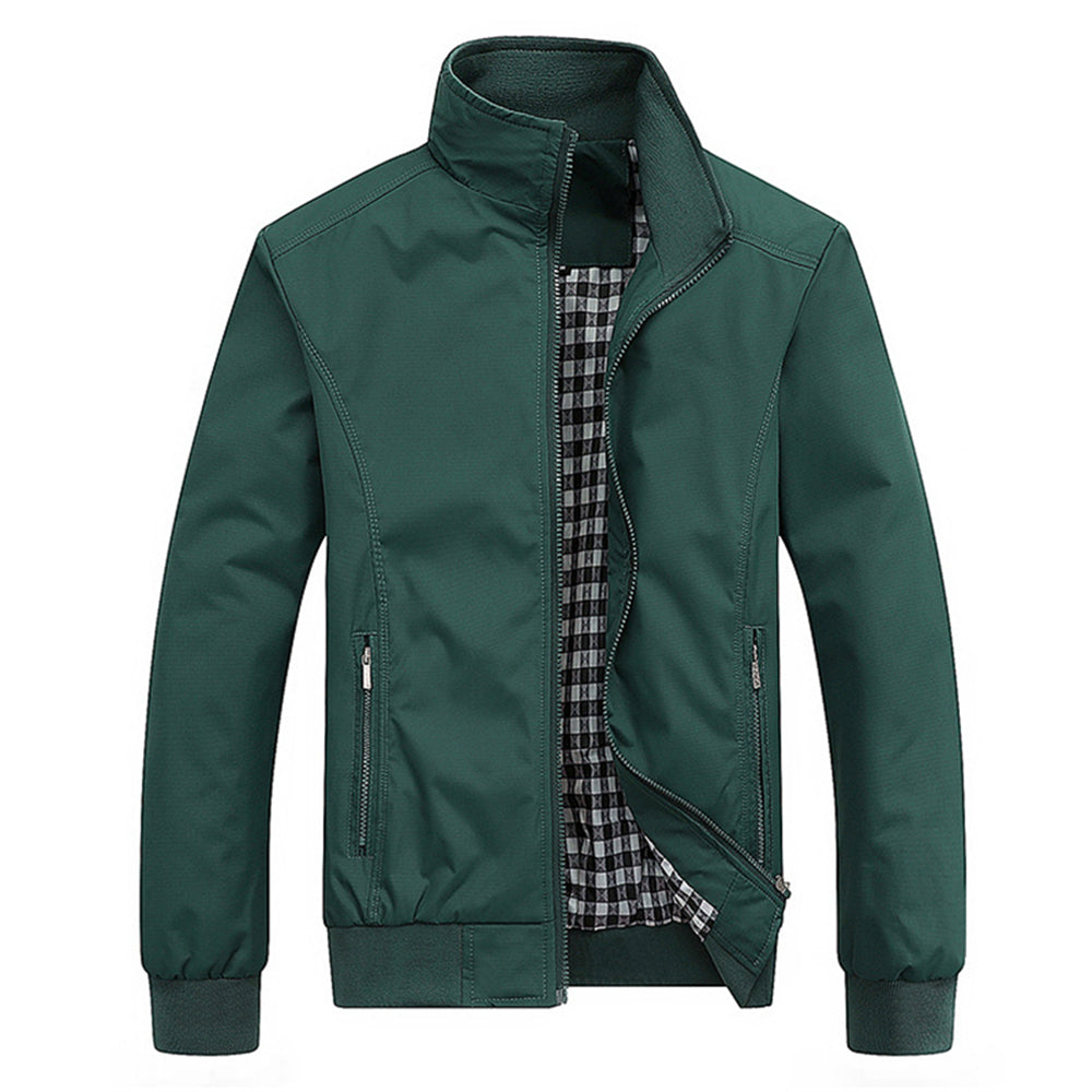 Harrington-Jacke | Mit Reißverschluss | Herbst | Windjacke | Herrenjacke-Grün-S-Chaps Herrenmode