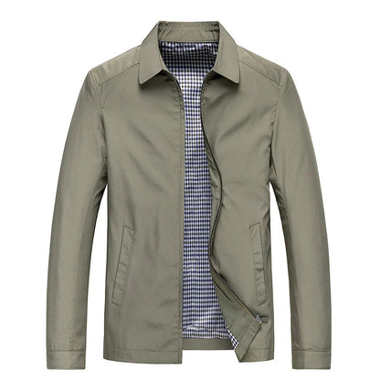 Harrington Jacke – mit Reißverschluss – leicht – winddicht – Herrenjacke-Beige-S-Chaps Herrenmode