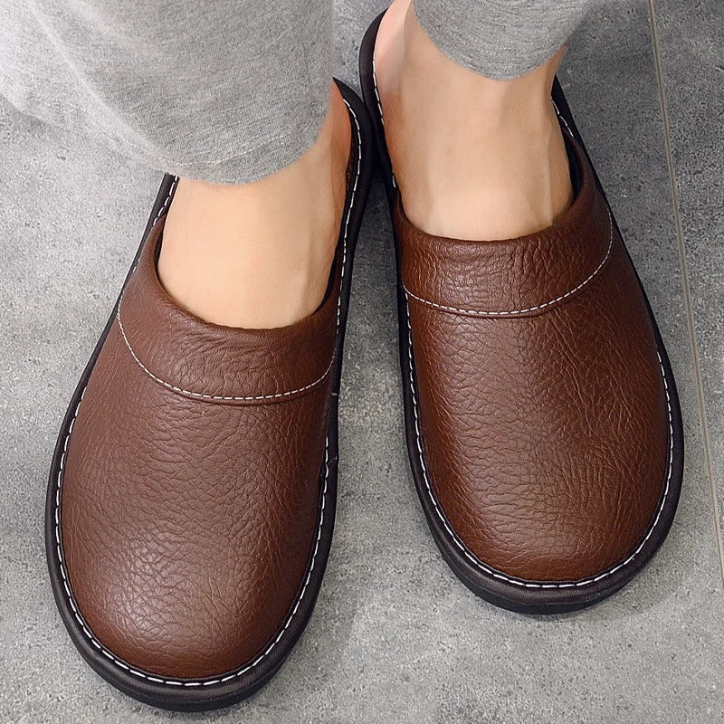 Kunstleder Hausschuhe Unisex Bequem Warm - BerlinGlamour