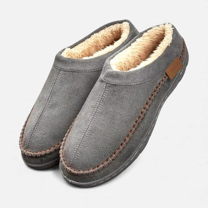 Hausschuhe | Warm | Rutschfest | Mit Fleece gefütterte Hausschuhe | Herrenhausschuhe-Grau-40-41-Chaps Herrenmode