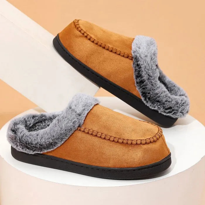Hausschuhe | Winter | Mit Fleece gefüttert | Hausschuhe für drinnen | Herrenschuhe-Braun-36-Chaps Herrenmode