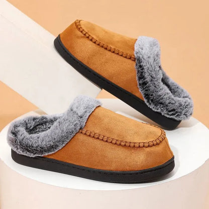 Hausschuhe | Winter | Mit Fleece gefüttert | Hausschuhe für drinnen | Herrenschuhe-Braun-36-Chaps Herrenmode