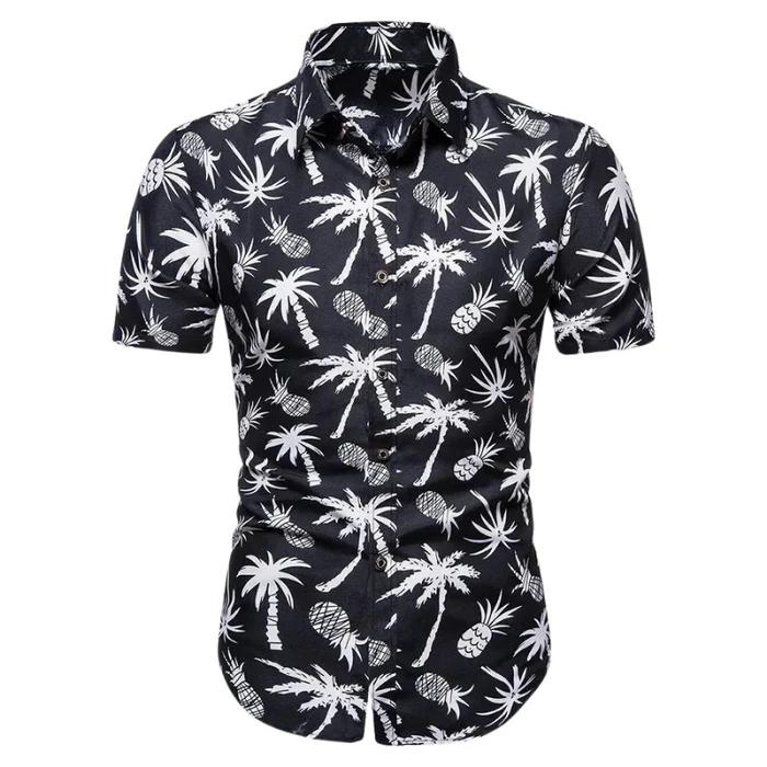 Herren Poloshirt Hawaii Blumenmuster - BerlinGlamour