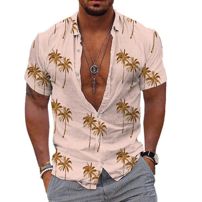 Herren Sommerhemd Kurzarm Hawaiihemd Poloshirt - BerlinGlamour