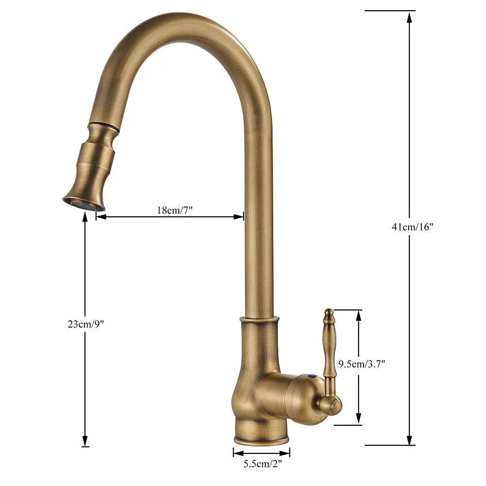 Küchenmischerhahn Vintage Messing Wasserhahn Antik Stil