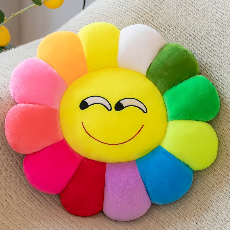 Buntes Sitzkissen Plüsch Bequem Sonnenblume Kissen