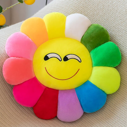 Buntes Sitzkissen Plüsch Bequem Sonnenblume Kissen