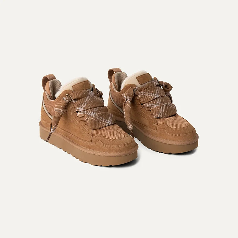 Winter Sneaker Damen Veloursleder Plateau Schuhe