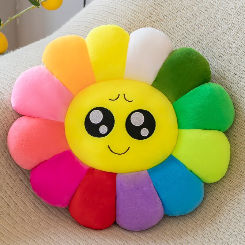Buntes Sitzkissen Plüsch Bequem Sonnenblume Kissen