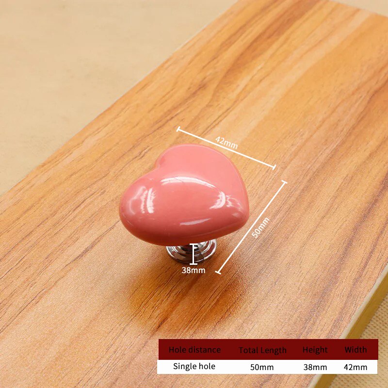 Keramik Türschrankgriff Herzform Dekorativ Rosa