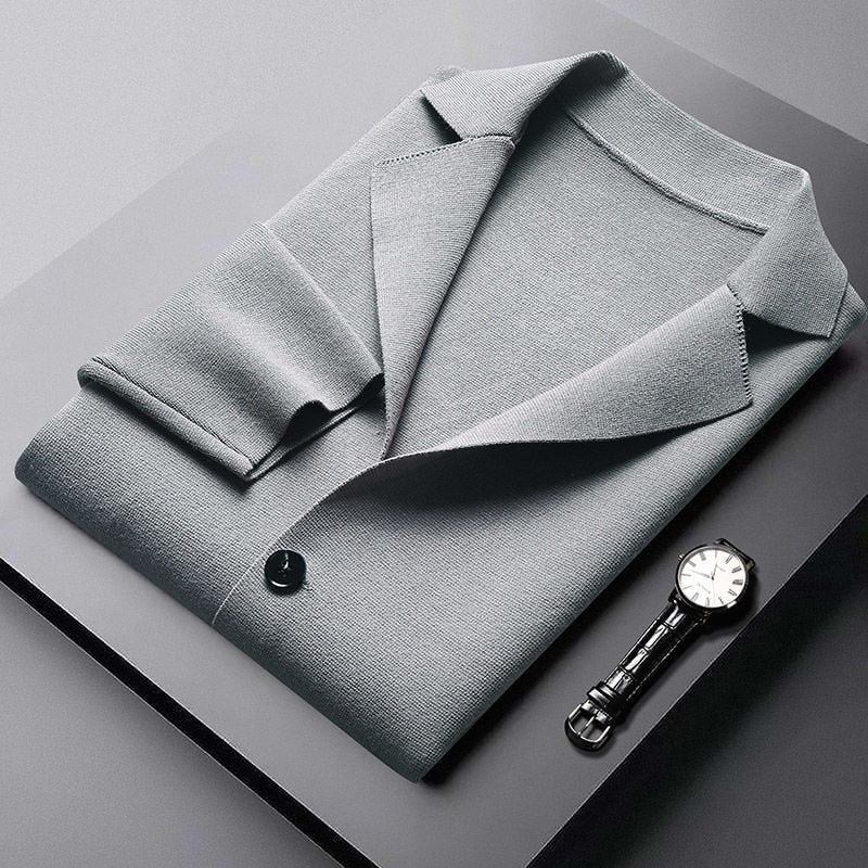 Herren Cardigan Baumwolle Langarm Reverskragen Modern