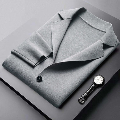 Herren Cardigan Baumwolle Langarm Reverskragen Modern