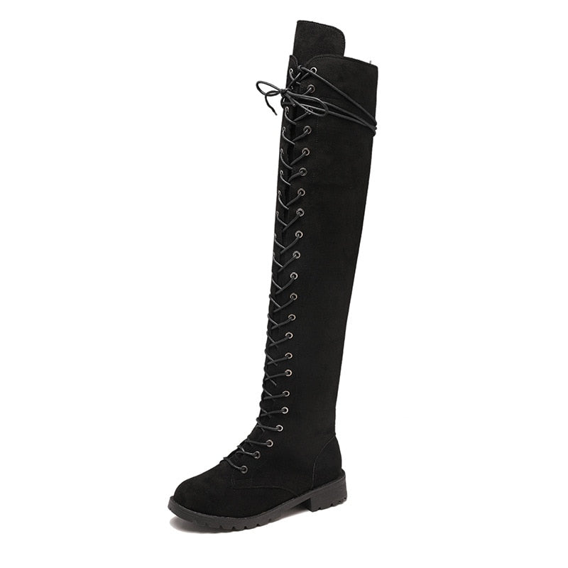 Heidi Knie Stiefel Sexy Bequem Schwarz