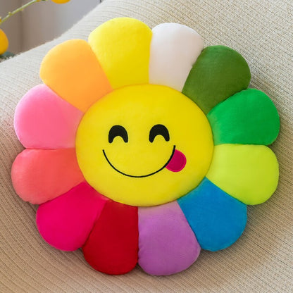 Buntes Sitzkissen Plüsch Bequem Sonnenblume Kissen