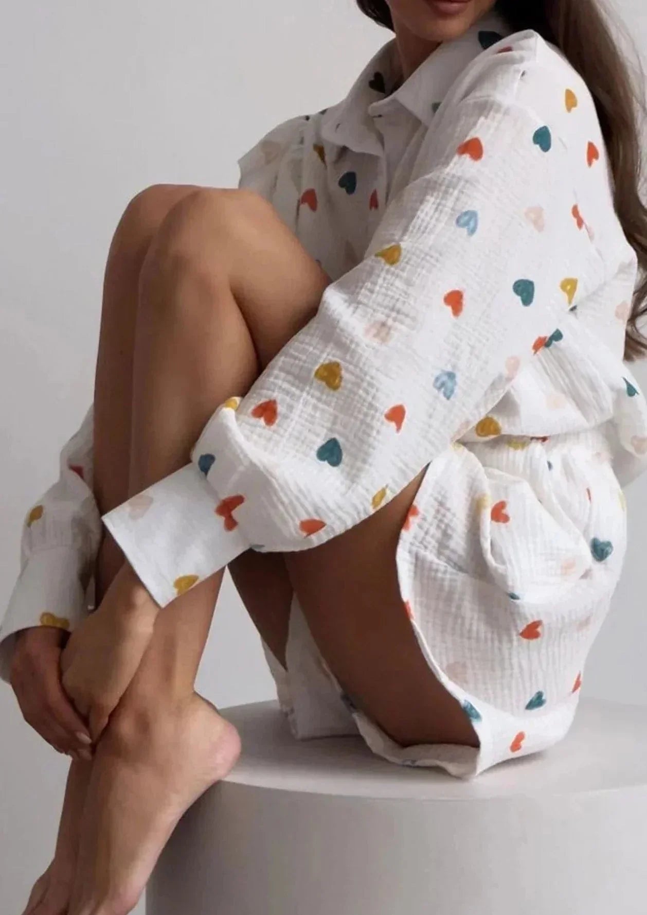 Herz-Print Zweiteiler Sommeroutfit Damen
