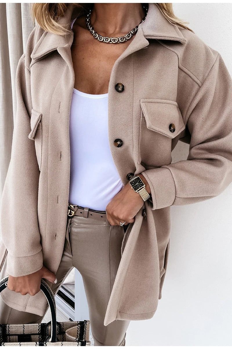 Herren Overshirt Jacke Oversized Baumwolle Langärmlig Utility Style