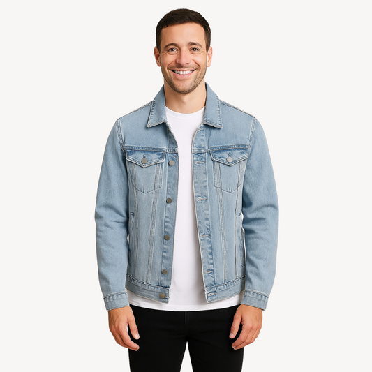 Hellblaue Jeansjacke für Herren | Loravelle 0