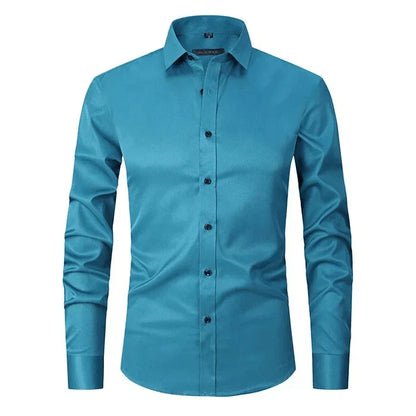 Hemd - Langarm - Stretchig - Bügelfreies Hemd - Herrenhemd-Hellgrün-S-Chaps Herrenmode