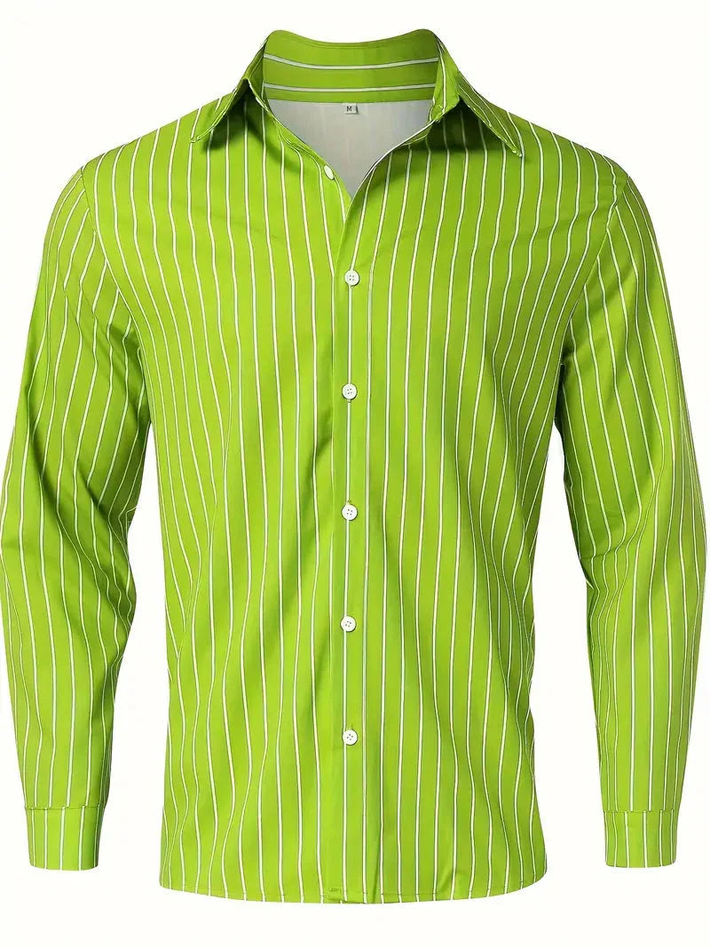 Hemd mit Knopfleiste - Gestreiftes Langarmhemd für Männer mit schmaler Passform-Chaps Herrenmode