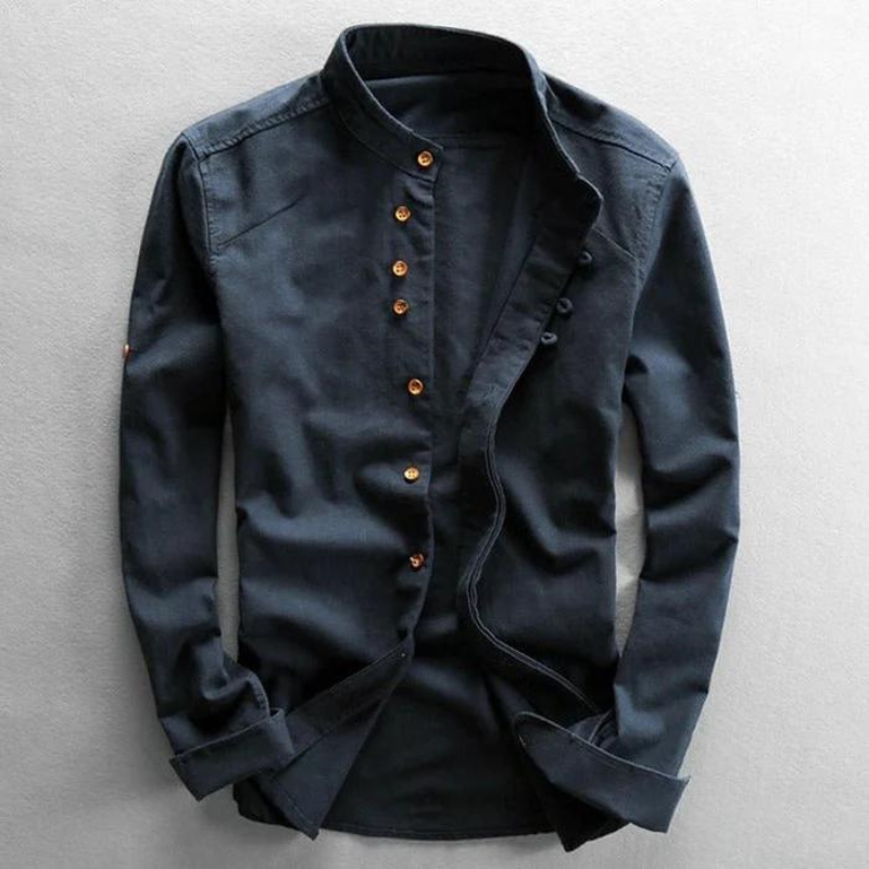 Herren Leinenhemd Langarm Baumwolle Elegant - BerlinGlamour