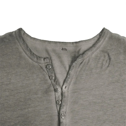 Henley-Shirt | Einfarbig | Knopfleiste am Kragen | Langärmliges T-Shirt | Herrenhemd-Chaps Herrenmode